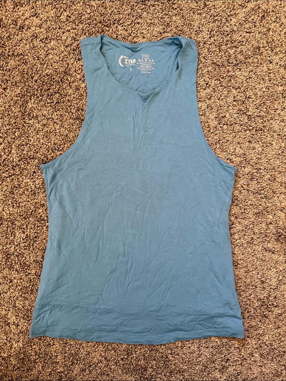 ZYIA Teal Blue Double Layer Tank Top